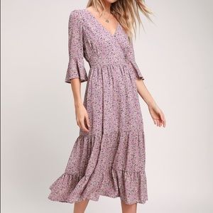 Lulus Size L Lavender Floral Dress